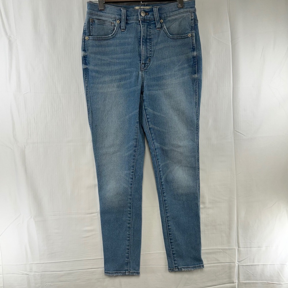 Madewell 10 High-Rise Skinny Crop Jeans Womens 27 Light Blue Raw Hem